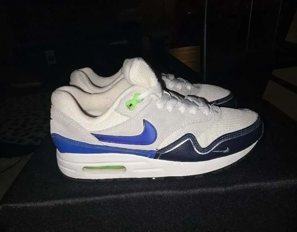 Nike Air Max 1 GS Obsidian Royal Outlines Summit White HF7814-100 Youth Size 5Y